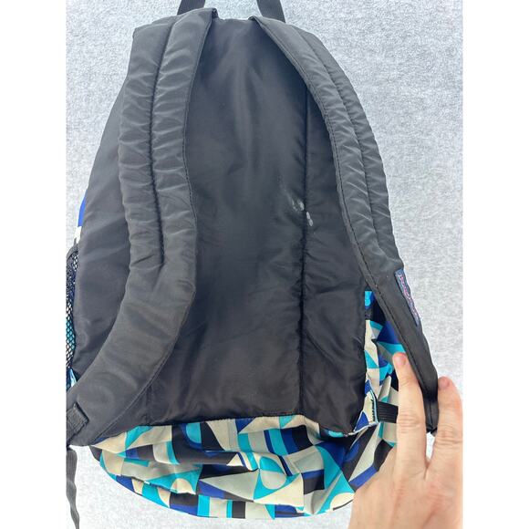 Jansport Blue Geometric Bug Student Backpack Compartments School Travel Bookbag - Picture 7 of 11